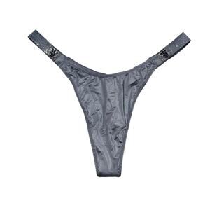 Victoria's Secret Scattered Shine Strap Smooth Thong Panty Asteroid Grey Size XL